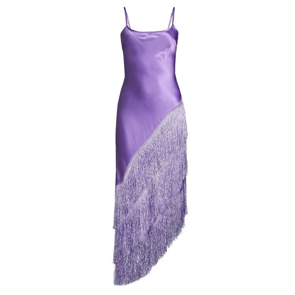 Delfi Collective Cristina Asymmetrical Fringe Dress Lavender Purple - Small - Picture 3 of 10